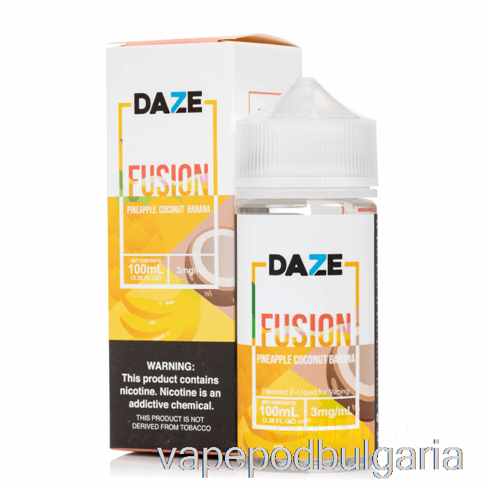 Vape Течности ананас кокос банан - 7 Daze Fusion - 100ml 0mg